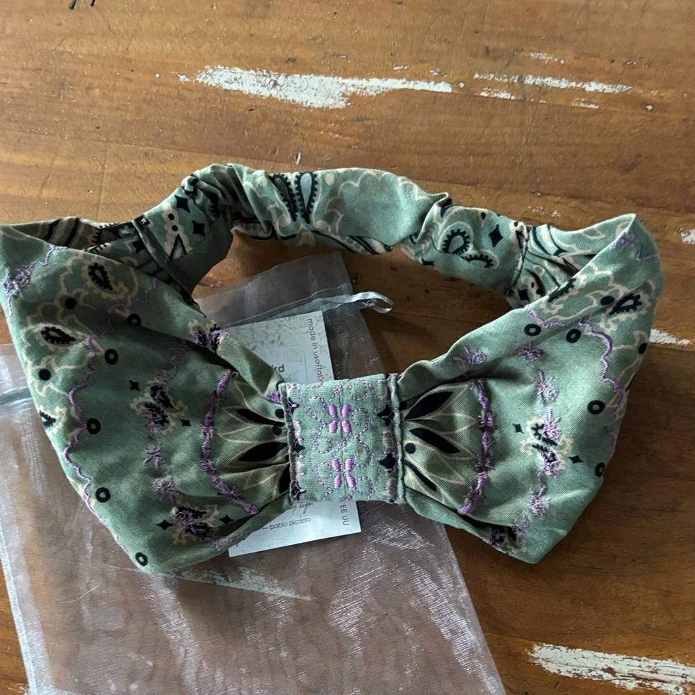 NWT Free People Curried Myrrh Sage Green Green Freebird Headband